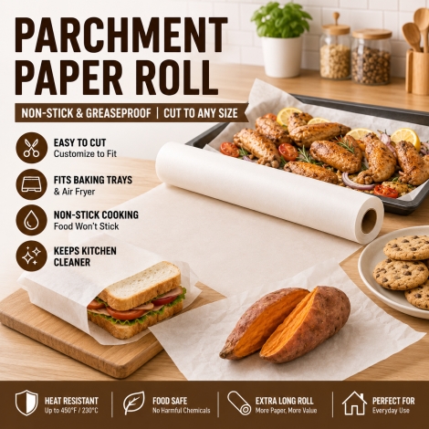 Baked roll paper